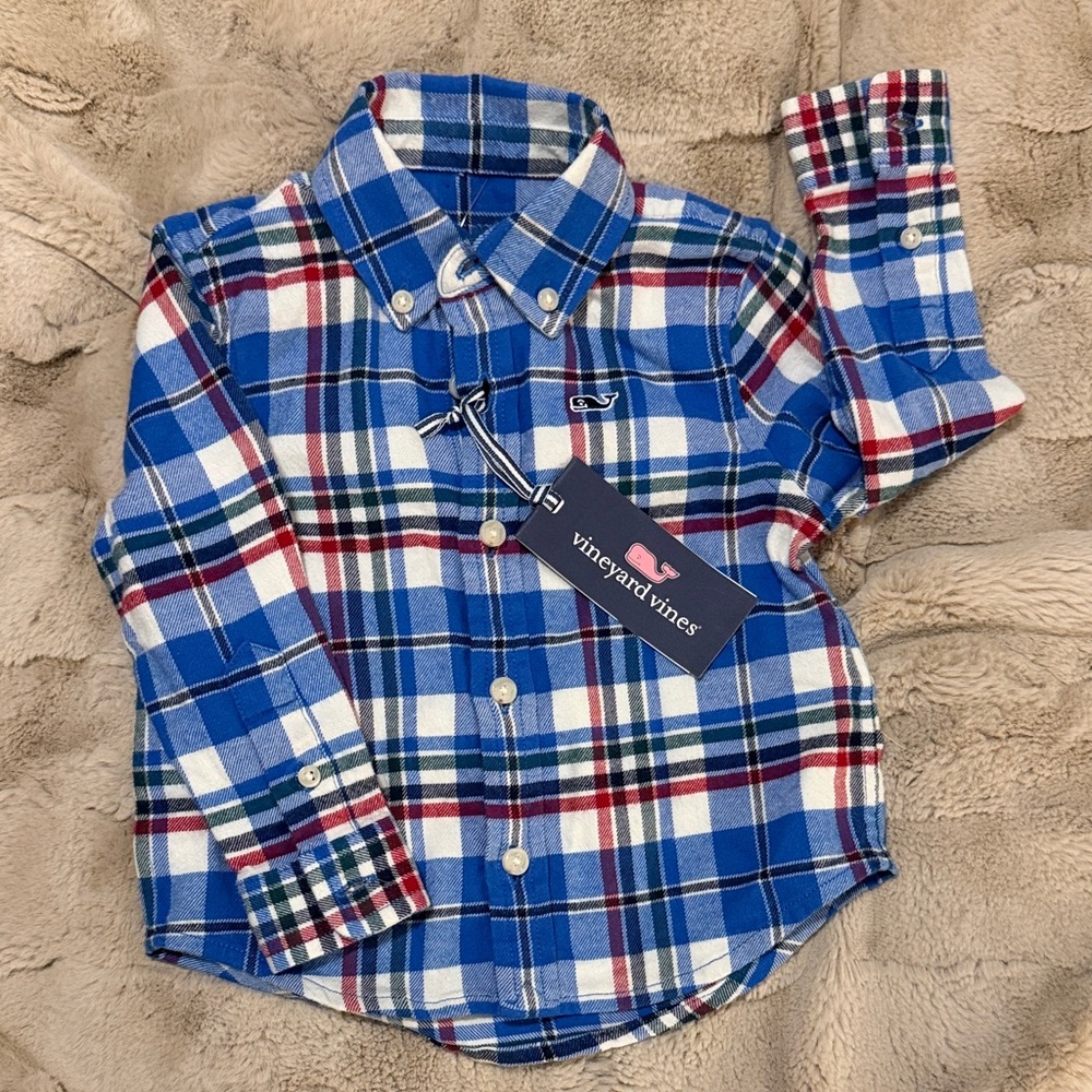 Vineyard Vines Boys Plaid Flannel Shirt size 2T